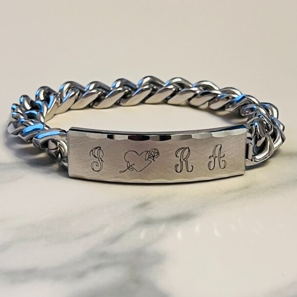 Distinctive Vintage Speidel Men's Women's Unisex ID Bracelet with engraving - Picture 1 of 7